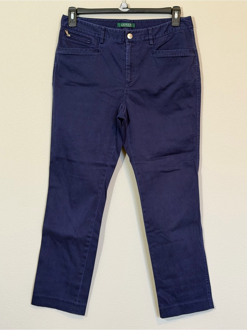 Ralph Lauren Navy Straight-Leg Trousers